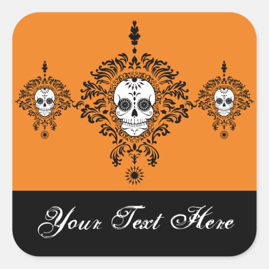 Dead Damask Trio - Custom Sugar Skull Stickers (Voorkant)