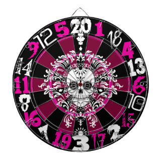 Dead Damask - Violet & Black Sugar Skull Dartboard Dartbord