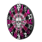 Dead Damask - Violet & Black Sugar Skull Dartboard Dartbord (Voorkant Rechts)
