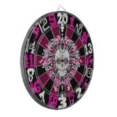 Dead Damask - Violet & Black Sugar Skull Dartboard Dartbord (Voorkant Links)