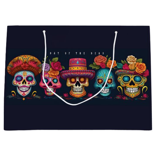 Dead Day Party Sugar Skull Halloween-feestdag Groot Cadeauzakje (Voorkant)