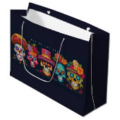 Dead Day Party Sugar Skull Halloween-feestdag Groot Cadeauzakje (Voorkant Gekanteld)