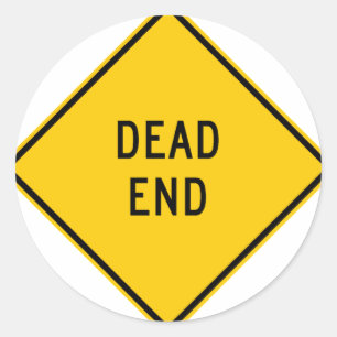 Dead End Highway Sign Ronde Sticker