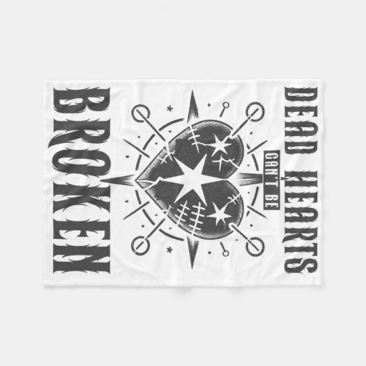 Dead Hearts Can't Be Broken. Goth, Emo Scene, Dark Fleece Deken (Voorkant (Horizontaal))