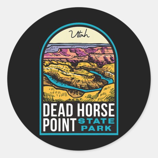 Dead Horse Point State Park Utah  Ronde Sticker (Voorkant)