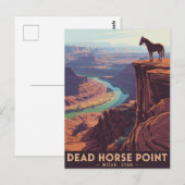 Dead Horse Point Vintage Travel Poster Briefkaart (Voorkant / Achterkant)