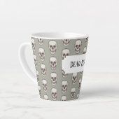 Dead Hot Pixel Art Gothic Spooky Skull Pattern Latte Mok (Linkerhoek)