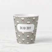 Dead Hot Pixel Art Gothic Spooky Skull Pattern Latte Mok (Voorkant)