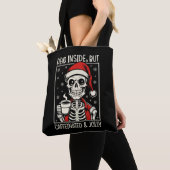Dead Inside But Cafeïnehoudende & Jolly Skeleton Tote Bag (Dichtbij)
