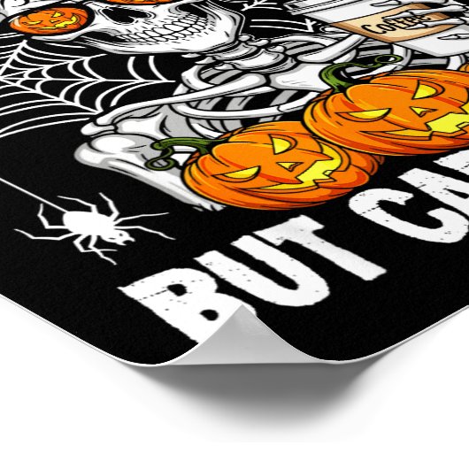 Dead Inside But Caffeinated Funny Nurse Halloween  Poster (Hoek)