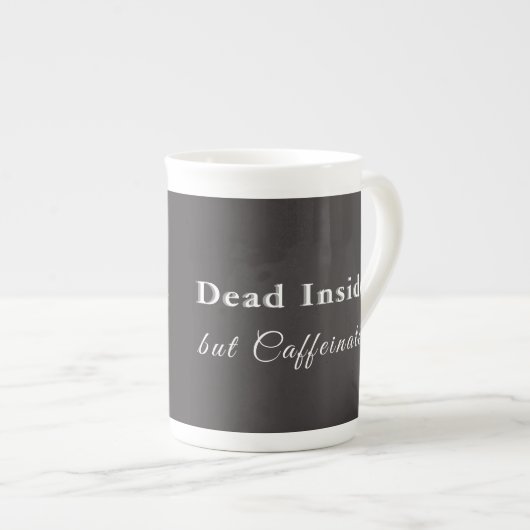 Dead Inside But Caffeinated – Halloween Pillow Porselein Kop (Voorkant rechts)