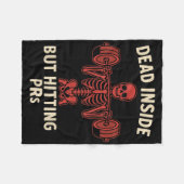 Dead Inside But Hitting PRS – Funny Skeleton Gym L Fleece Deken (Voorkant (Horizontaal))
