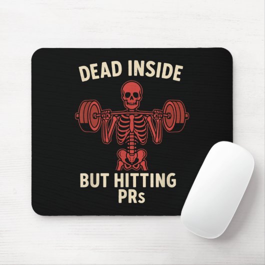 Dead Inside But Hitting PRS – Funny Skeleton Gym L Muismat (Met muis)