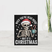 Dead Inside But It's Christmas Skeleton Coffee San Kaart (Voorkant)