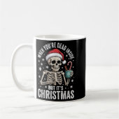 Dead Inside But It's Christmas Skeleton Coffee San Koffiemok (Links)