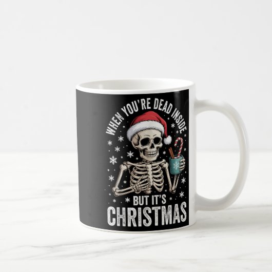 Dead Inside But It's Christmas Skeleton Coffee San Koffiemok (Rechts)