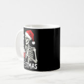 Dead Inside But Its Christmas Skeleton Coffee Xmas Koffiemok (Voorkant links)