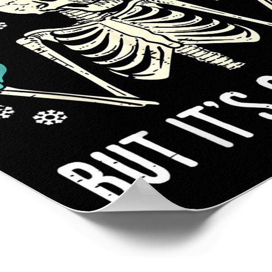 Dead Inside But Its Christmas Skeleton Coffee Xmas Poster (Hoek)