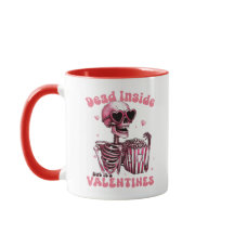 Dead Inside But It's Valentijn Funny Mug