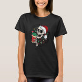 Dead inside but jolly a f skeleton Christmas skull T-shirt (Voorkant)