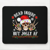 Dead Inside But Jolly Af Funny Christmas Funny Sku Muismat (Voorkant)