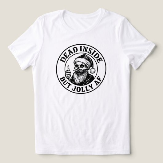 Dead Inside But Jolly Af Funny Santa Skeleton Xmas Tri-Blend Shirt (Design voorkant)