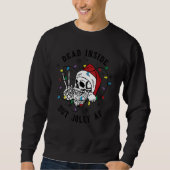 Dead Inside But Jolly AF Funny Santa Skull Christm Trui (Voorkant)