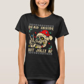 Dead Inside But Jolly Af Funny Skeleton Santa Hat  T-shirt (Voorkant)