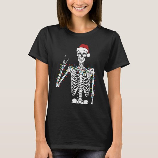 Dead-Inside But Jolly AF Skeleton Christmas Funny T-shirt (Voorkant)