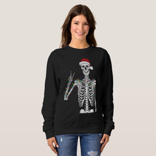 Dead-Inside But Jolly AF Skeleton Christmas Funny  Trui (Voorkant volledig)