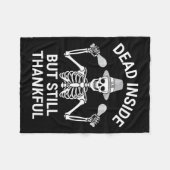 Dead Inside But Still Thankful - Skeleton Hallowee Fleece Deken (Voorkant (Horizontaal))
