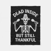 Dead Inside But Still Thankful - Skeleton Hallowee Fleece Deken (Voorkant)
