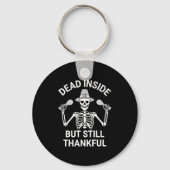 Dead Inside But Still Thankful - Skeleton Hallowee Sleutelhanger (Voorkant)
