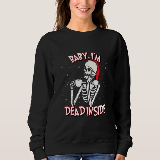 Dead Inside Christmas Holiday Skeleton Trui (Voorkant)