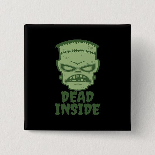Dead Inside Frankenstein Monster Vierkante Button 5,1 Cm (Voorkant)