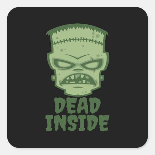 Dead Inside Frankenstein Monster Vierkante Sticker (Voorkant)