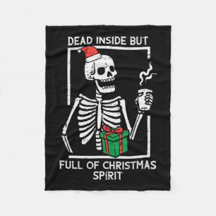 Dead Inside Full Christmas Spirit Skelet Xmas Wo Fleece Deken