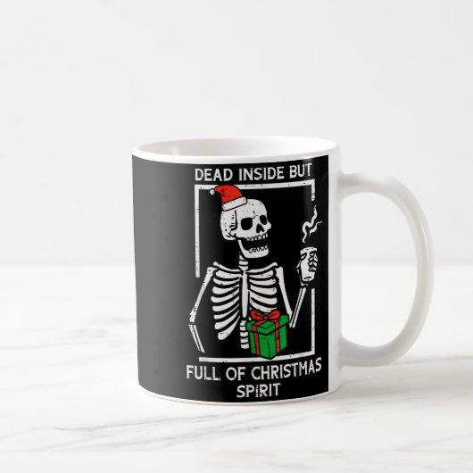 Dead Inside Full Christmas Srit Skeleton Xmas Wome Koffiemok (Rechts)