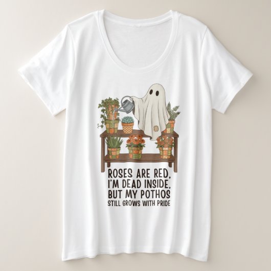 Dead Inside - Funny Ghost Plant Lover Grote Maat T-shirt (Design voorkant)