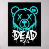 Dead Inside Graffiti Beer - Druppelende Neon Sad B Poster (Voorkant)