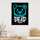Dead Inside Graffiti Beer - Druppelende Neon Sad B Poster (Keuken)