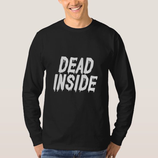 Dead Inside Ironic Skeleton Ghost Dark Sunshine Dr T-shirt (Voorkant)