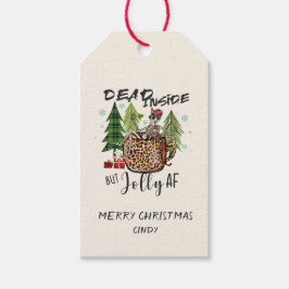 Dead Inside Jolly AF Funny Christmas Cadeaulabel