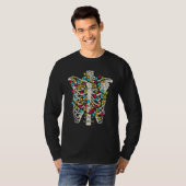 Dead Inside, Jolly AF, Funny Xmas Skeleton, Retro  T-shirt (Voorkant volledig)