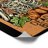 Dead Inside Maar Spiced Skelet Groovy Halloween M Poster (Hoek)