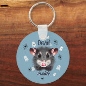 Dead Inside Opossum Keychain Spooky Ghost & Skull (Voorkant)