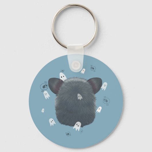 Dead Inside Opossum Keychain Spooky Ghost & Skull (Achterkant)