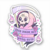 Dead Inside Pastel Gothic Grim Reaper Sticker (Voorkant)