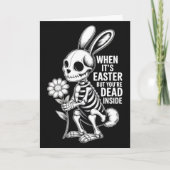 Dead Inside Skeleton Bunny Funny Easter Card Kaart (Voorkant)