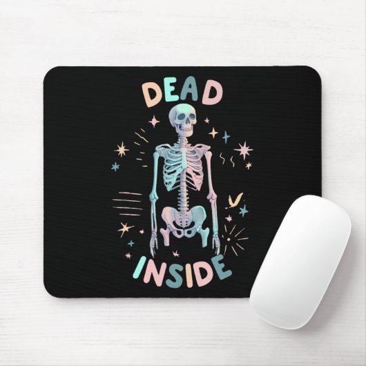 Dead Inside Skeleton Casual Halloween grafische vr Muismat (Met muis)
